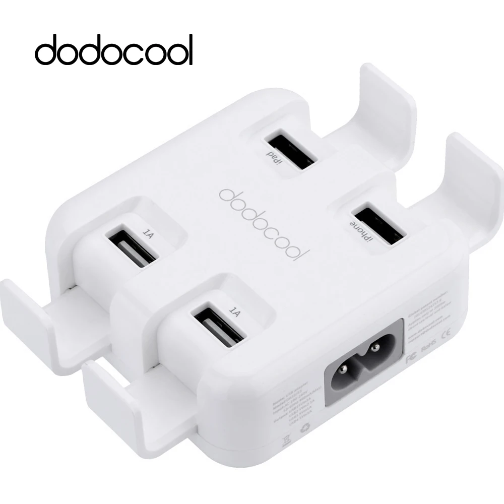 

ddocool 4 Port USB Charger 25W / 5.4A Max Desktop Charging Hub Power Adapter for iPhone X 8 iPad Samsung Galaxy S9 S8 HTC