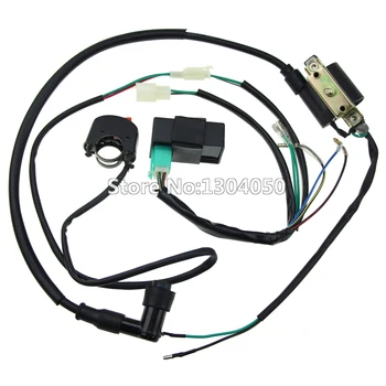 

Complete Kick Start Engine Wiring Harness Loom CDI Box Ignition Coil Kill Switch 50 70 90 110 125 140cc PITPRO Pit Dirt Bike ATV