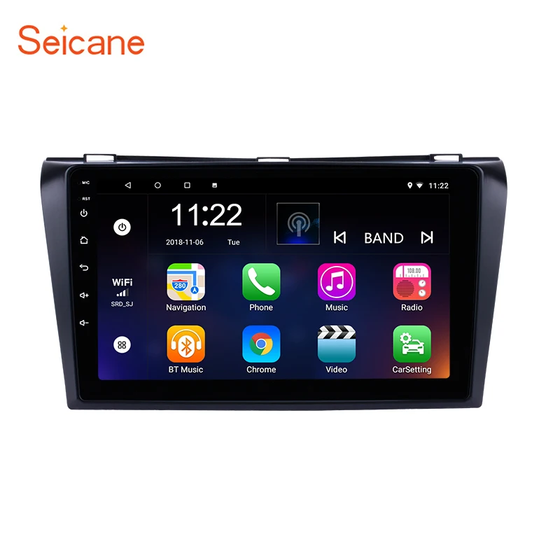 

Seicane 2 Din Android 8.1/9.0 9 inch Car Radio Quad-Core WiFi Bluetooth Multimedia Player For 2004 2005 2006 2007-2009 Mazda 3