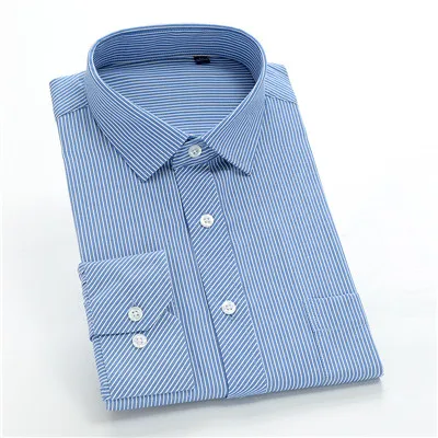 Весенняя Мужская модная формальная рубашка с длинным рукавом, много цветов, очень большой размер, M L XL 2XL 3XL 4XL 5XL, 6XL, 7XL, 8XL, 9XL, 10XL - Цвет: 73107