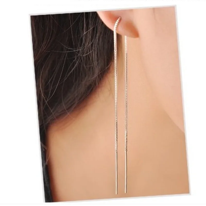 Jansun 16cm Real 925 Silver Threader Earrings 100 Guaranteed Solid 925