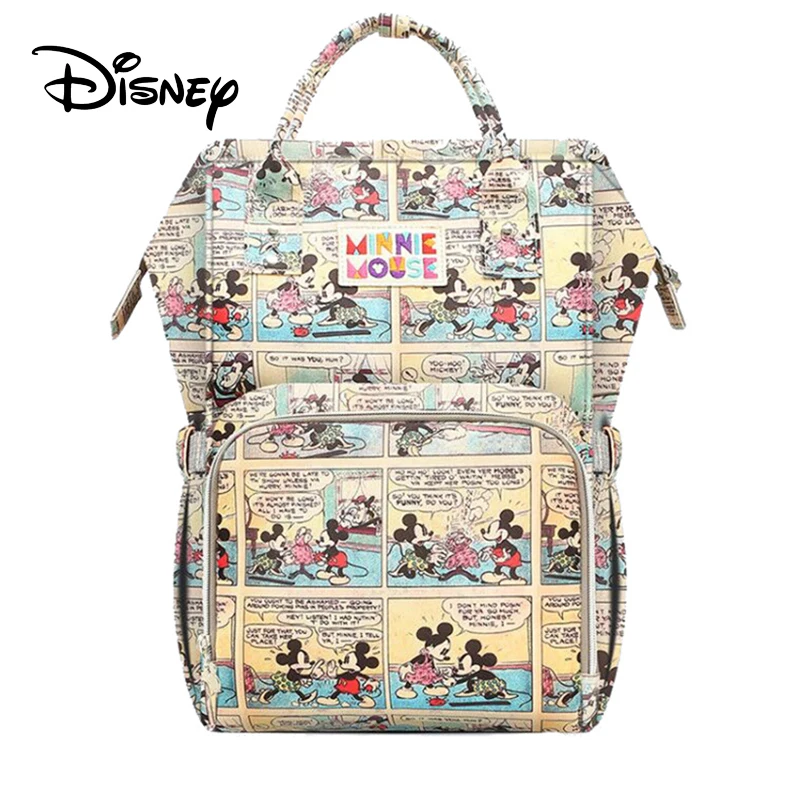 Disney Diaper Bag Backpack for Baby Stroller Cloth Diapers Baby USB Heating for Mommy Cartoon