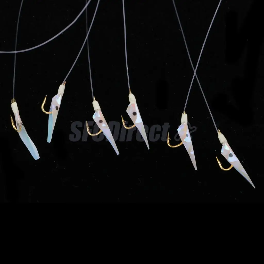 

Fishing Rigs Lures Fish Skin Bait Flasher Sabiki Rigs Barrel Swivel with Hook 8#