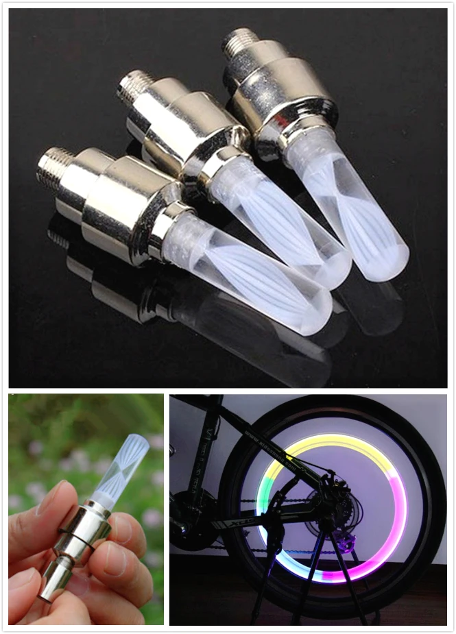 Sale 1pcs bike lights mountain road bicycle light lights LEDS Tyre Tire Valve Caps Wheel spokes LED Light 7 color auto lamp lamps 0