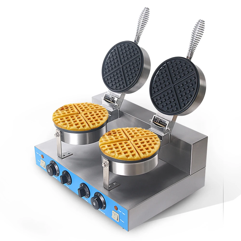 

Commercial Double Head Waffle Maker Machine Electric Non-stick Waffle Grills Cake Oven Machine 220V EU Plug