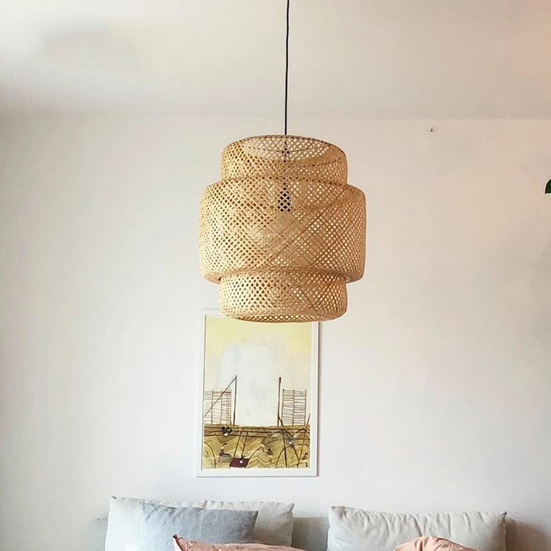 Современные подвесные потолочные лампы светодиодные подвесные светильники бамбуковый деко ожидающее освещение столовая гостиная спальня подвесная осветительная арматура