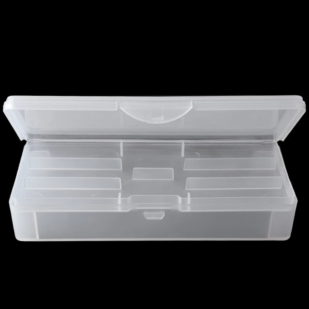 Двухслойная прямоугольная полупрозрачная пластиковая коробка для хранения ногтей точечная кисть для рисования; ручка для полировки губки буферный Контейнер чехол