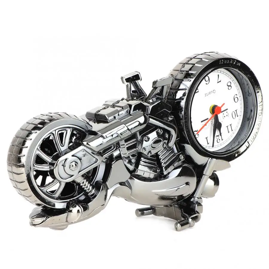 

Radio Alarm Clock Digital Fashion Retro Motorcycle Shape Analog Alarm Clock Motor Table Desk Decoration Led Clock