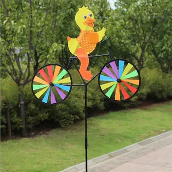 

Cute 3D Animal on Bike Windmill Whirligig Garden Lawn Yard Decor Wind Spinner
