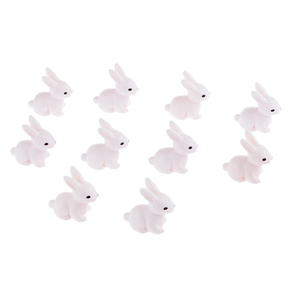 10 pcs  Resin Miniature Garden Ornaments Miniature Ornaments Decor Cute Rabbit Moss Micro Landscape Decorative Gardening
