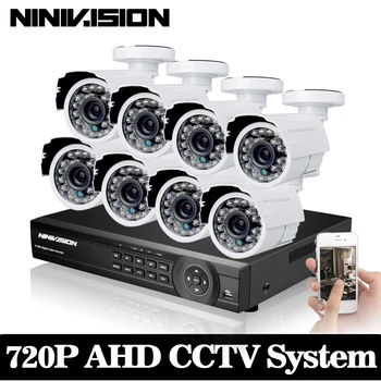 8CH AHD DVR Kit 1080 P CCTV Системы 8-канальный AHD DVR Регистраторы + 1.0MP помещении на открытом воздухе Пуля безопасности AHD камера Системы Поддержка P2P