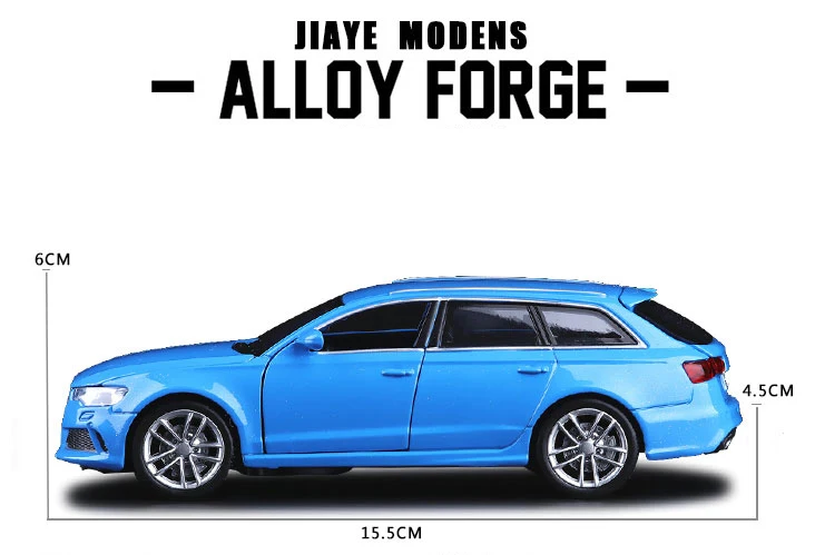 Модель автомобиля из 1:32 сплава, высокая имитация Audi RS6, металлические Литые игрушечные транспортные средства, мигающие музыкальные детские игрушки