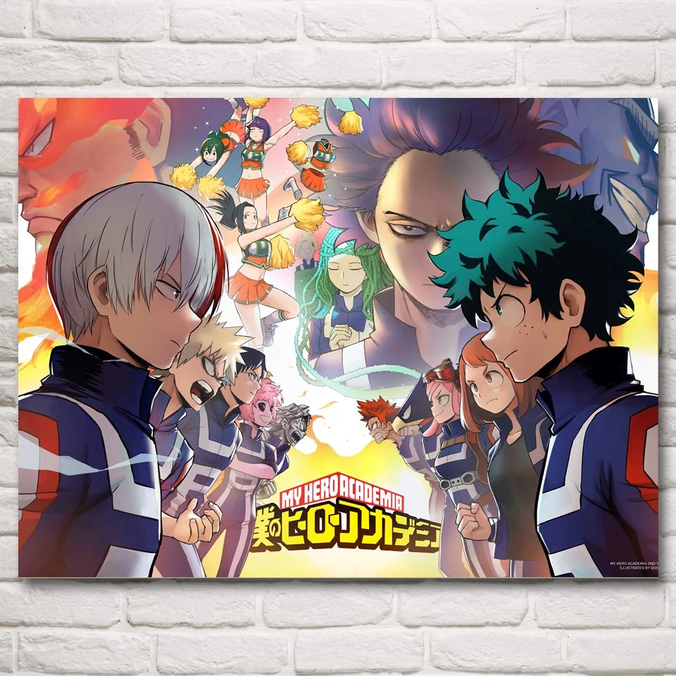 僕のヒーローアカデミア和風アニメポスターアートルームプリント寝室の装飾壁画家の写真 Poster Print Decorative Printsboku No Hero Aliexpress