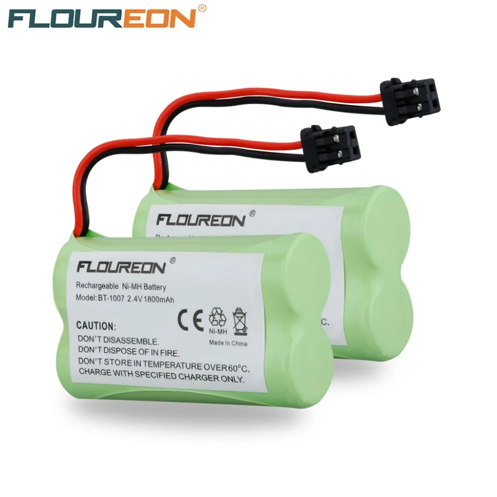 FLOUREON 2.4V 1800mAh Ni MH Cordless Phone Batteries for Uniden BT 1007