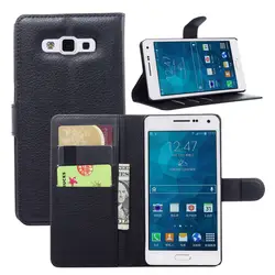 Роскошный кошелек Флип для samsung Galaxy A3 A5 A7 2015 2016 2017 плотная личи в полоску Кожаный Чехол слота подставка телефон случаях