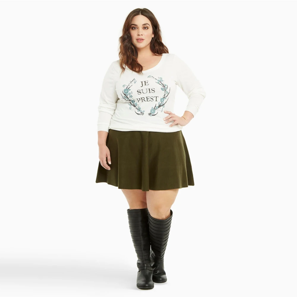 Kissmilk Plus Size Fashion Women Clothing Streetwear Basic Print Tops Long Sleeve O-Neck Big Size Sweatshirt 3XL 4XL 5XL 6XL Kissmilk Plus Size Fashion Women Clothing Streetwear Basic Print Tops Long Sleeve O-Neck Big Size Sweatshirt 3XL 4XL 5XL 6XL