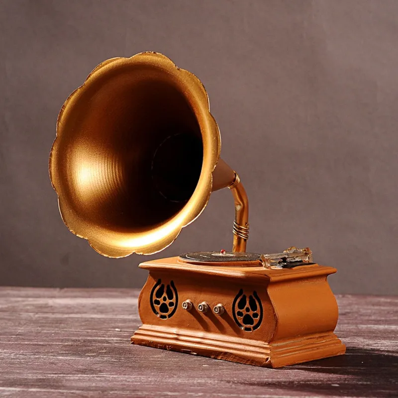 Beste Creatieve Geschenken Hars Fonograaf Model Bar Woondecoratie Retro doen oude stoffering Geschenk Ambachtelijke