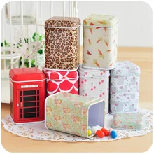 Розничная Мини оловянные украшения коробка квадратная коробка для хранения конфет разные цвета в произвольном порядке