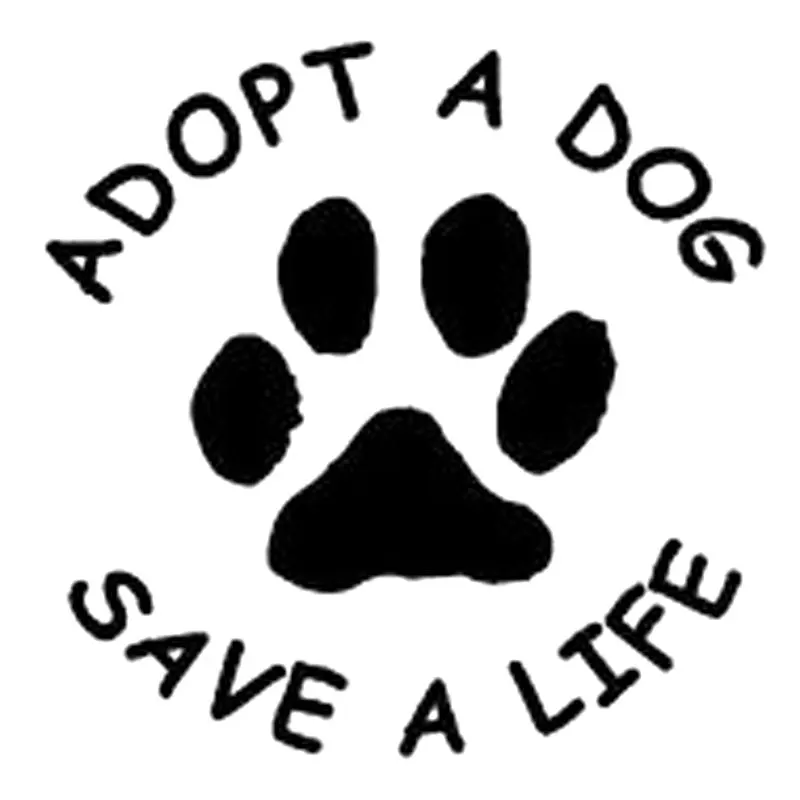 

14.5CM*14.5CM Adopt a Dog Paw Paws Print Heart Vinyl Car Decal Decals Cats Cute Car Styling Car Stickers Black Sliver C8-0239