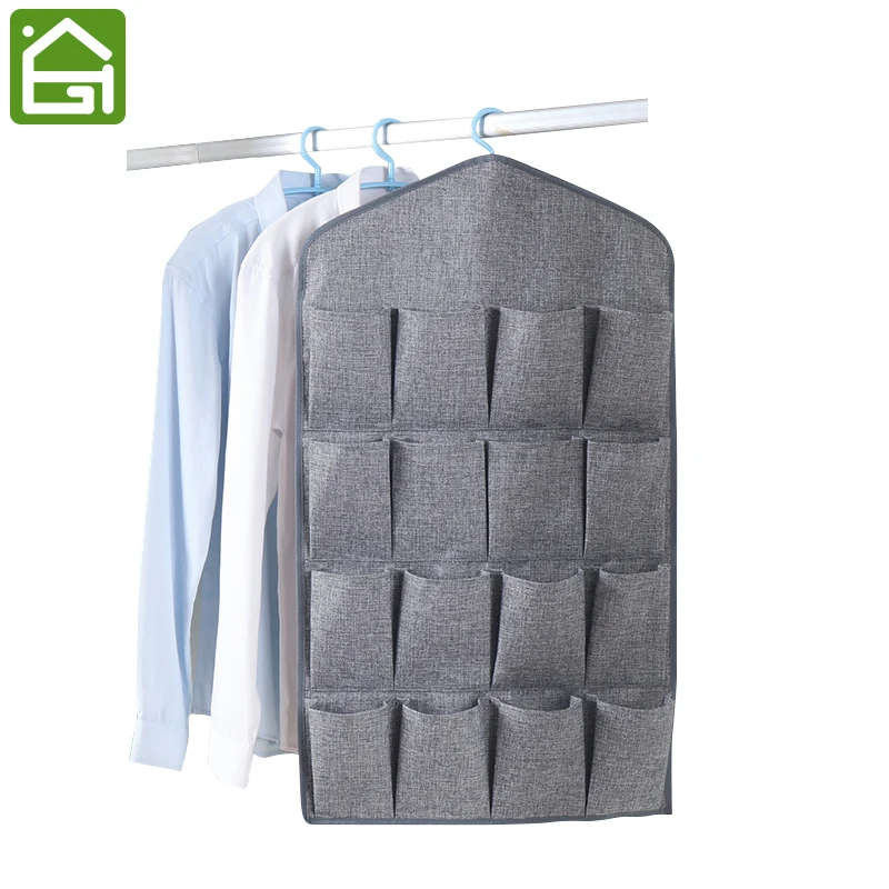 Durable Oxford Hanging Closet Socks Underwear Organizer with 16 Pockets