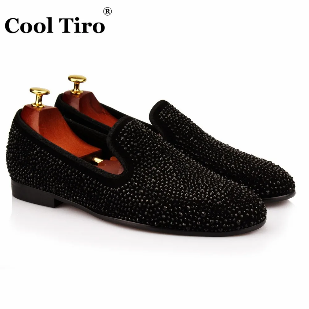 Black Strass Loafers Men Slippers  (1)