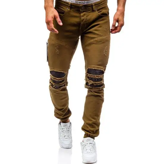 2017 Mens Winter Jeans with Holes Denim Skinny Famous Designer Brand warm jeans Pants Scratched Biker Jeans fear of god