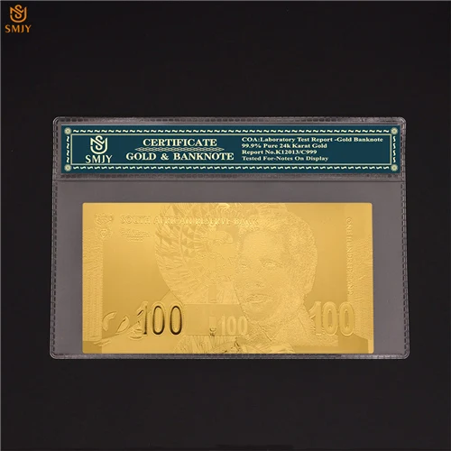 South Africa Gold Banknote 100 Rand Uncirculated World Currency Paper Money  Collection And Home Office Decorations|Tiền Giấy Vàng Mã| - AliExpress