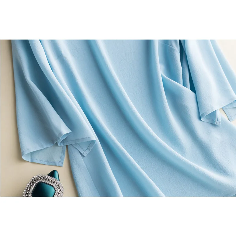 LVFAN Ladies White Casual Cropped Sleeve Short Sleeve High-end Fashion Silk Vest Loose Breathable Pullover T-shirt Tops