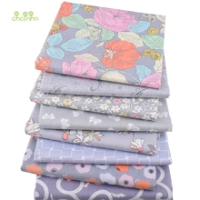 Chainho, 8 шт./лот, Новая Серая Цветочная серия, саржевая хлопковая ткань с принтом, Лоскутная Ткань, DIY швейный материал для стеганых изделий для ребенка и ребенка