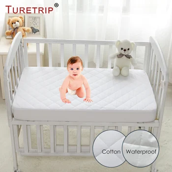 

Turetrip Cotton Quilt Waterproof Crib Mattress Pad Cover Baby Mattress Protector Colchao Waterproof Sheet For Toddler Bed Cover