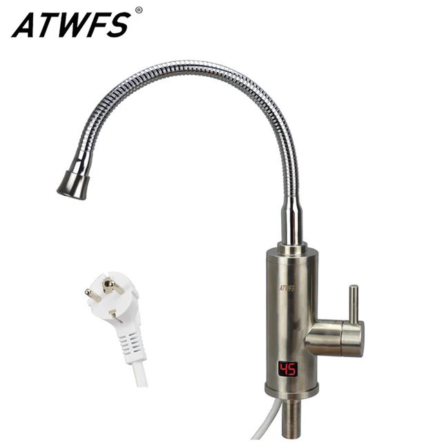 ATWFS Stainless Steel Heaters Electric Instant Water Heating Faucet Hot