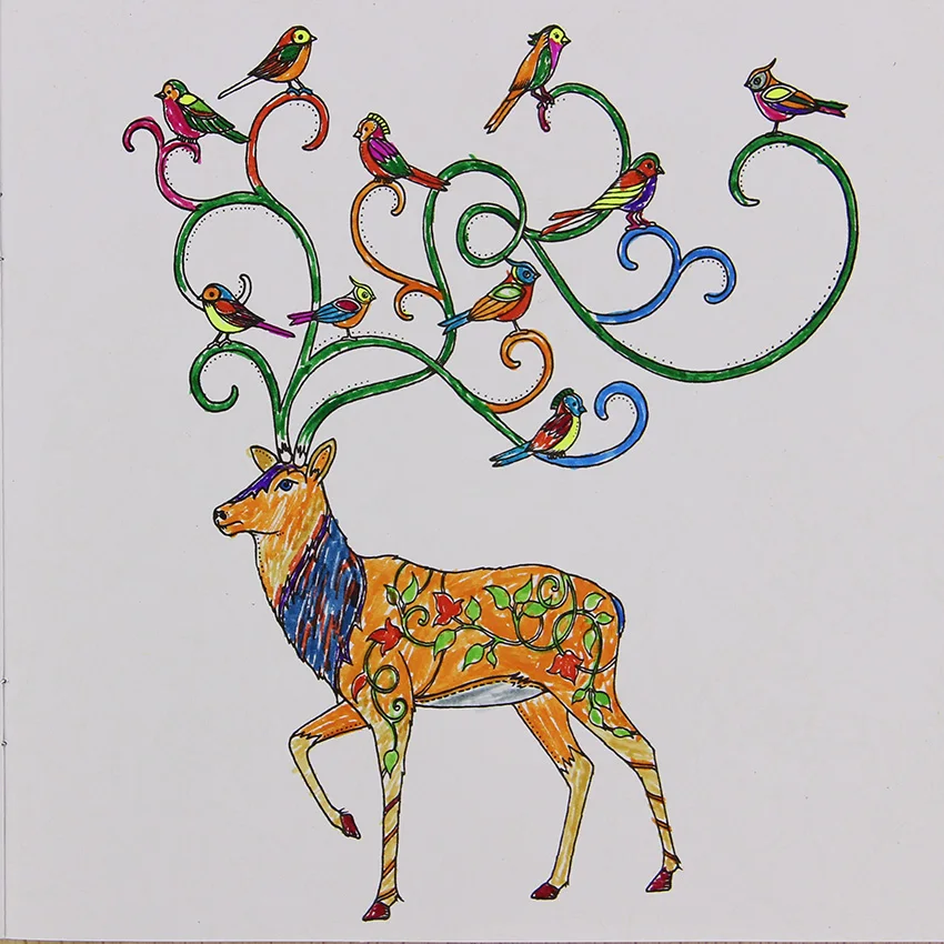 24 Pages Enchanted Forest English Edition Coloring Book For Children Adult Relieve Stress Kill Time Painting Drawing In Books From Office School