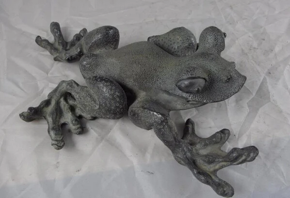 

S0848 Chinese Old Copper Bronze made Home Feng Shui Evil Lucky Wealth Frog Art Statue D0318