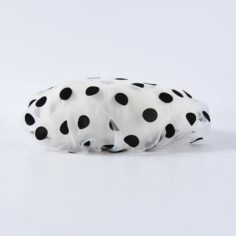 

Beret women girls elegant Beret summer spring Organza Dot Painter hats black white Bonnet French Hats Mujer Accessories gift