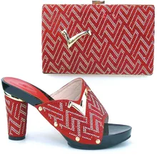 TH16 52 Free Shipping DHL Hot Favorable Italian design shoe and matching bag set Wholesale and