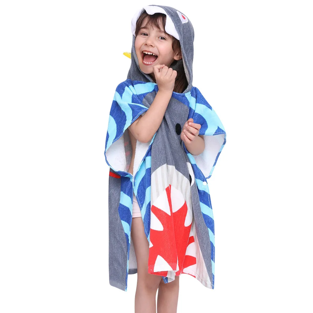 Infant baby poncho towel hooded beach towels for kid Bathrobe Pajamas Cartoon Animals baby hooded bath towel Child baby bath set