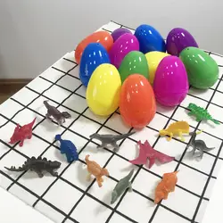 12 шт. вечерние Детские модели с рисунком динозавров, пасхальные яйца, детские игрушки с животными, красочный фестиваль, пластиковый
