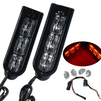 

Black Accent Saddlebag Filler Insert Support LED Light Tail Brake Stop Turn Signal For Harley Touring FLHR