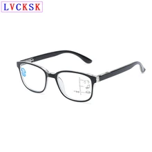 Синий светильник, блокирующие прогрессивные многофокальные очки для чтения, лупа, близкие к дальним очкам, для женщин и мужчин, ретро очки A3