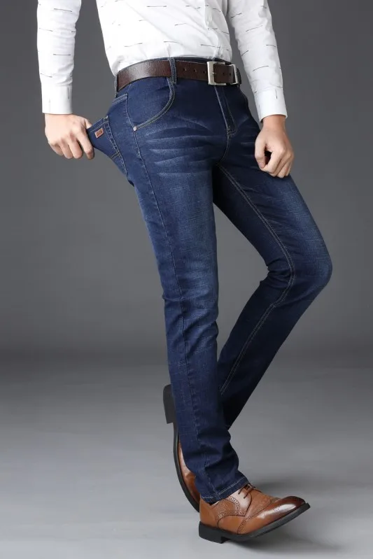 2019 Fashion Man Straight Slim Business Jeans Men Regular Stretched Denim Pant Male Casual Quality Streetwear Spring summer Jean