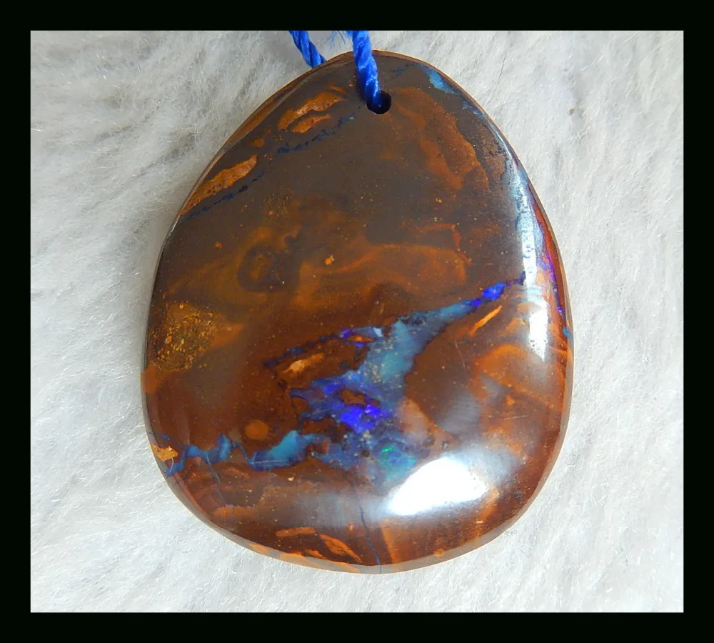 

Natural Stone Geometric Boulder Opal Side Drilled Necklace Pendant 32x21x8mm,12.2g semiprecious stone Fashion Pendant Jewelry
