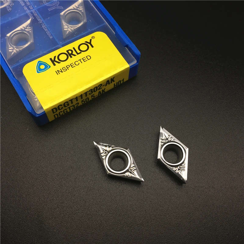 

10pcs Carbide Insert DCGT11T304 DCGT32.51 AK H01 Aluminium Blade CNC Lathe Wood Turning Tool for Aluminium