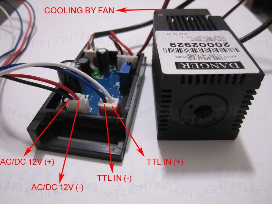 Настоящий красный лазерный модуль 150mW12V 650nm с ttl платой драйвера и фанатским лазерным диодом