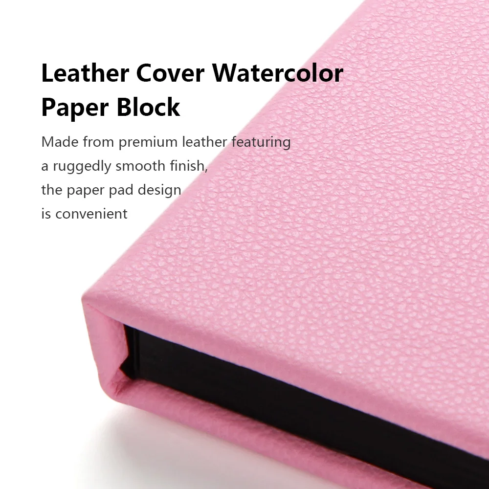 Baratos Paul Rubens 300GSM profesional acuarela papel ácido libre 100% algodón papel cuero cubierta libro de acuarelas para pintura al aire libre