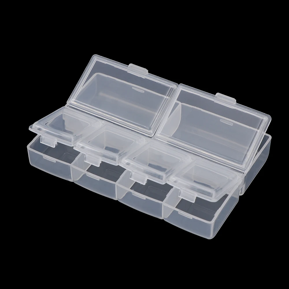 

Portable Empty Rhinestone 6 Grid Transparent Jewelry Case Plastic Container Organizer Storage Box
