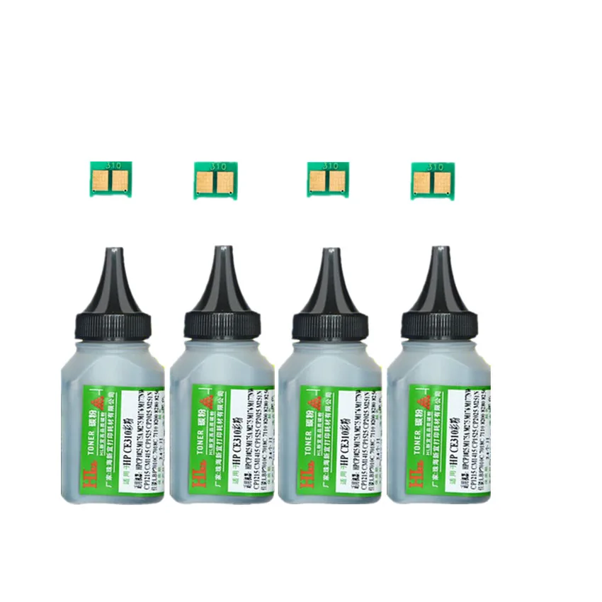 

CE310A black Toner Powder + 4 pcs black chip For HP LaserJet 200 color CP1021 CP1022 CP1023 CP1025 C P1025nw CP1026nw printer