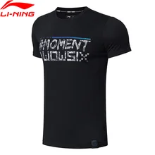 Li-Ning Мужская футболка из джерси с подкладкой из 73% хлопка и 27% полиэстера AHSN565 MTS2716