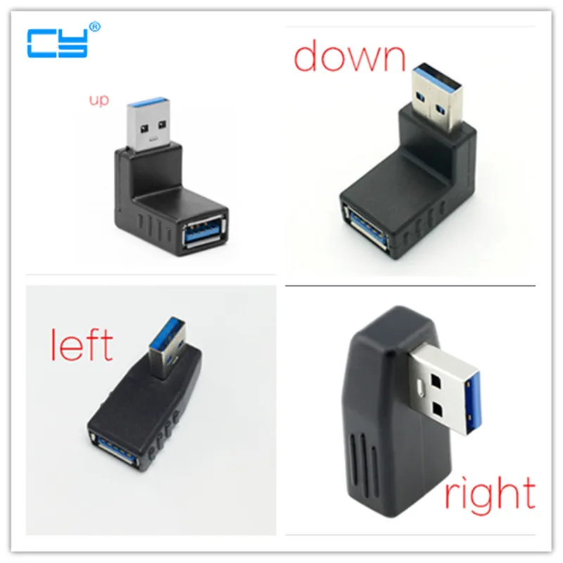 

1/5pcs Blue/black 90 Degree Vertical Left Right Up Down Angled USB 3.0 Male to A Female M/F Adapter Connector Converter