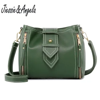 

Jiessie&Angela fashion women pu leather handbag designer bags famous brand women bags messenger bag casual cross body tote bag