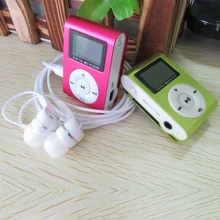 Мини MP3 экран металлический зажим MP3-плеер с Micro TF/SD слотом с наушником и USB кабелем портативный MP3 спортивный музыкальный плеер